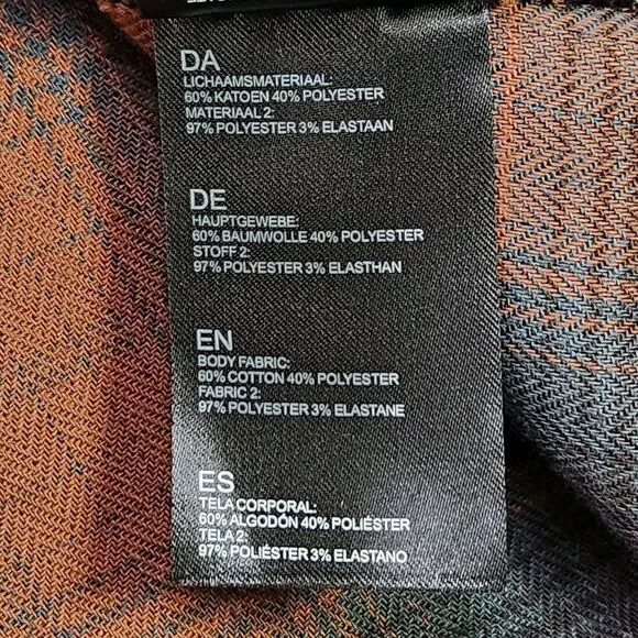 Kuhl Khaos Flannel Shirt Men's XL Brown Plaid Snap Outdoor Hiking Gorpcore - Picture 6 of 7